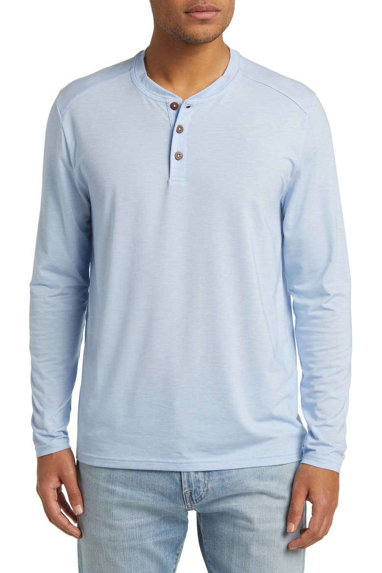 The Seabreeze Performance Long Sleeve Henley, Main, color, BLUE GLOW