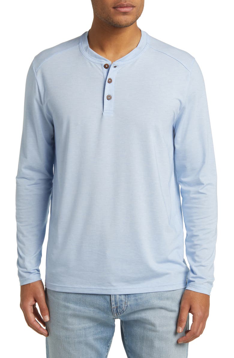Fair Harbor The Seabreeze Performance Long Sleeve Henley, Main, color, Blue Glow