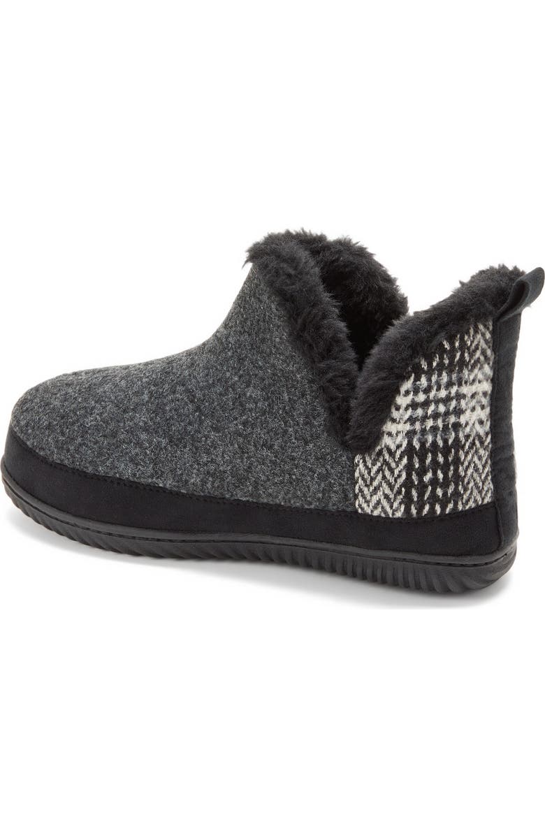 DEARFOAMS Felted and Plaid Boot Slipper, Alternate, color, Black