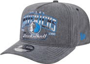 New Era Men's New Era  Charcoal Dallas Mavericks Throwback Washed Pre-Curved 9FIFTY Snapback Hat