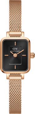 Daniel Wellington Mini Quadro Melrose Micro Collection Mesh Strap Watch, 15mm x 18mm