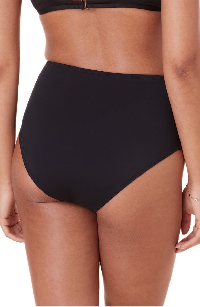 Andie High Waist Bikini Bottoms, Alternate, color, Black
