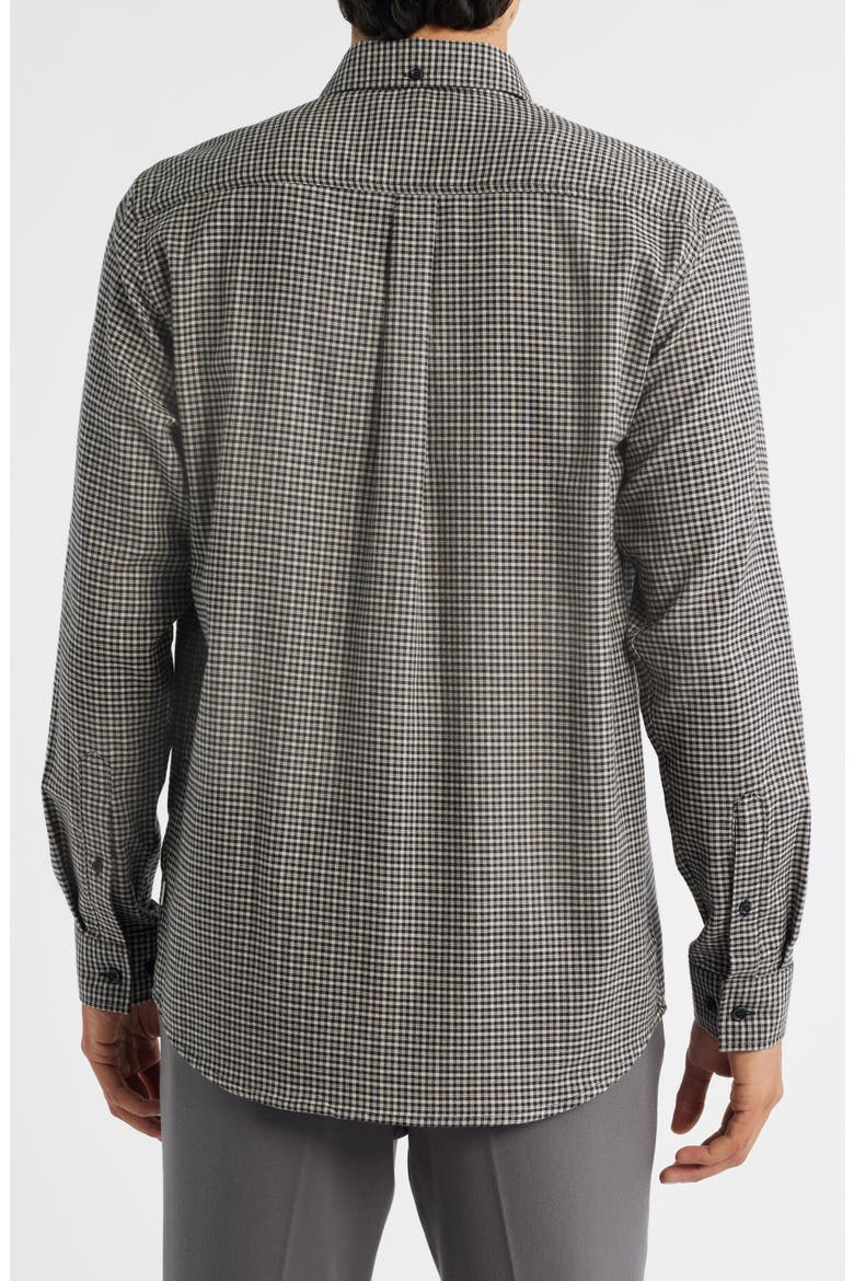 Konrad Microcheck Flannel Button-Down Shirt, Alternate, color, GARGOYLE