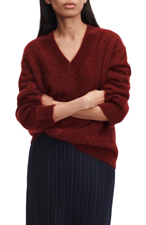 Jada Brushed Cashmere V-Neck Sweater