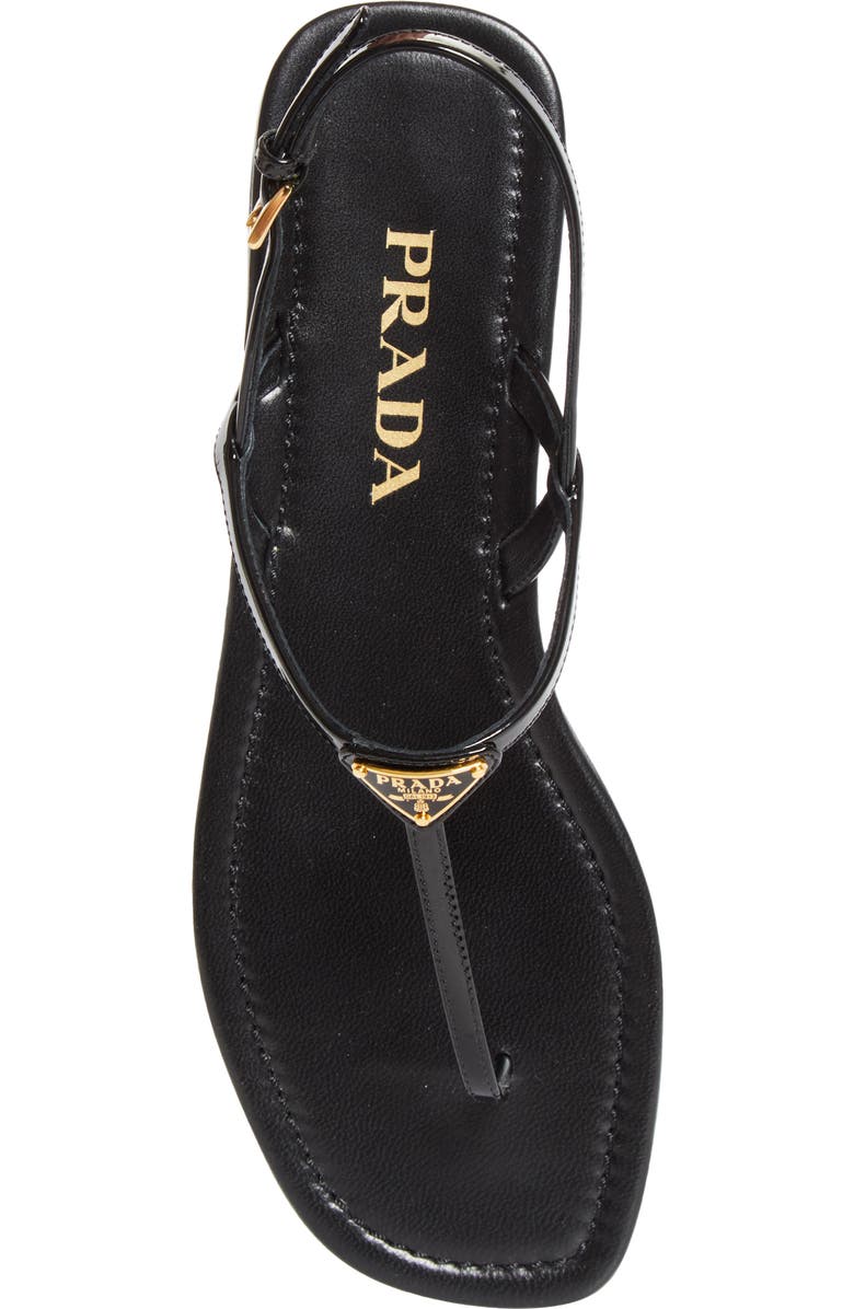 Prada Triangle Logo Sandal, Alternate, color, Nero