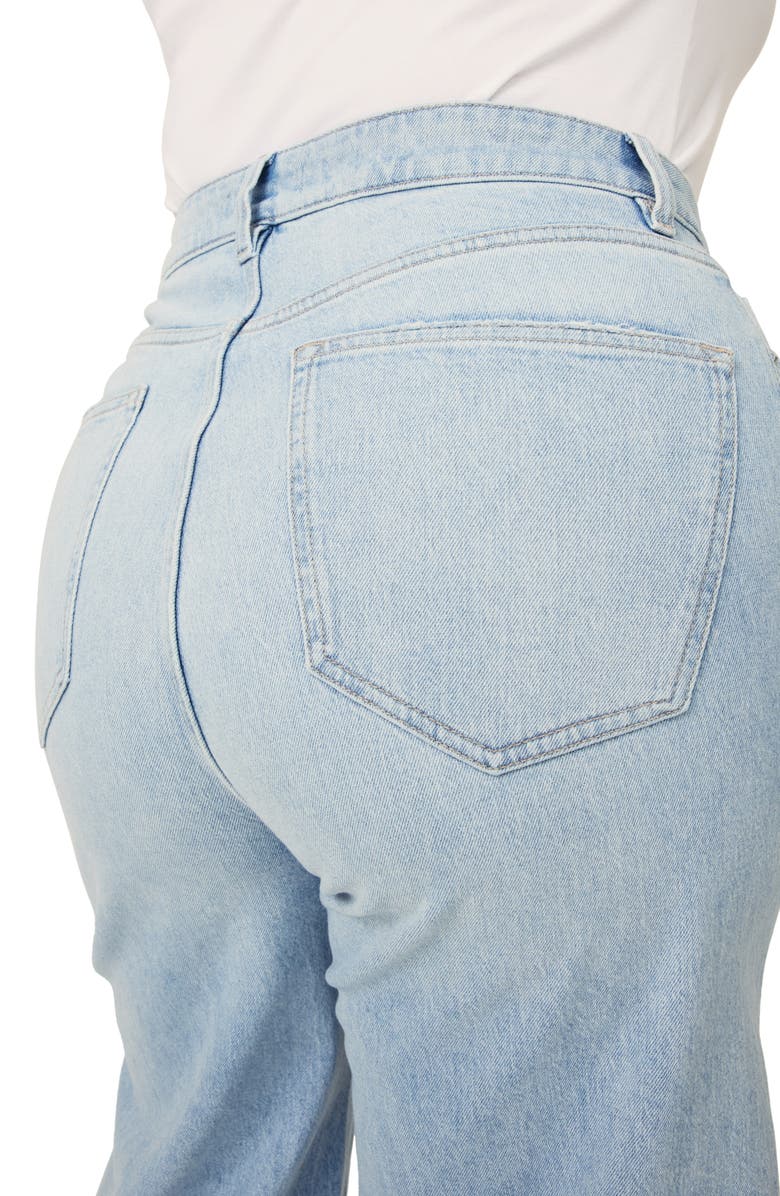 WARP+WEFT ICN Release Hem High Waist Ankle Wide Leg Jeans, Alternate, color, 