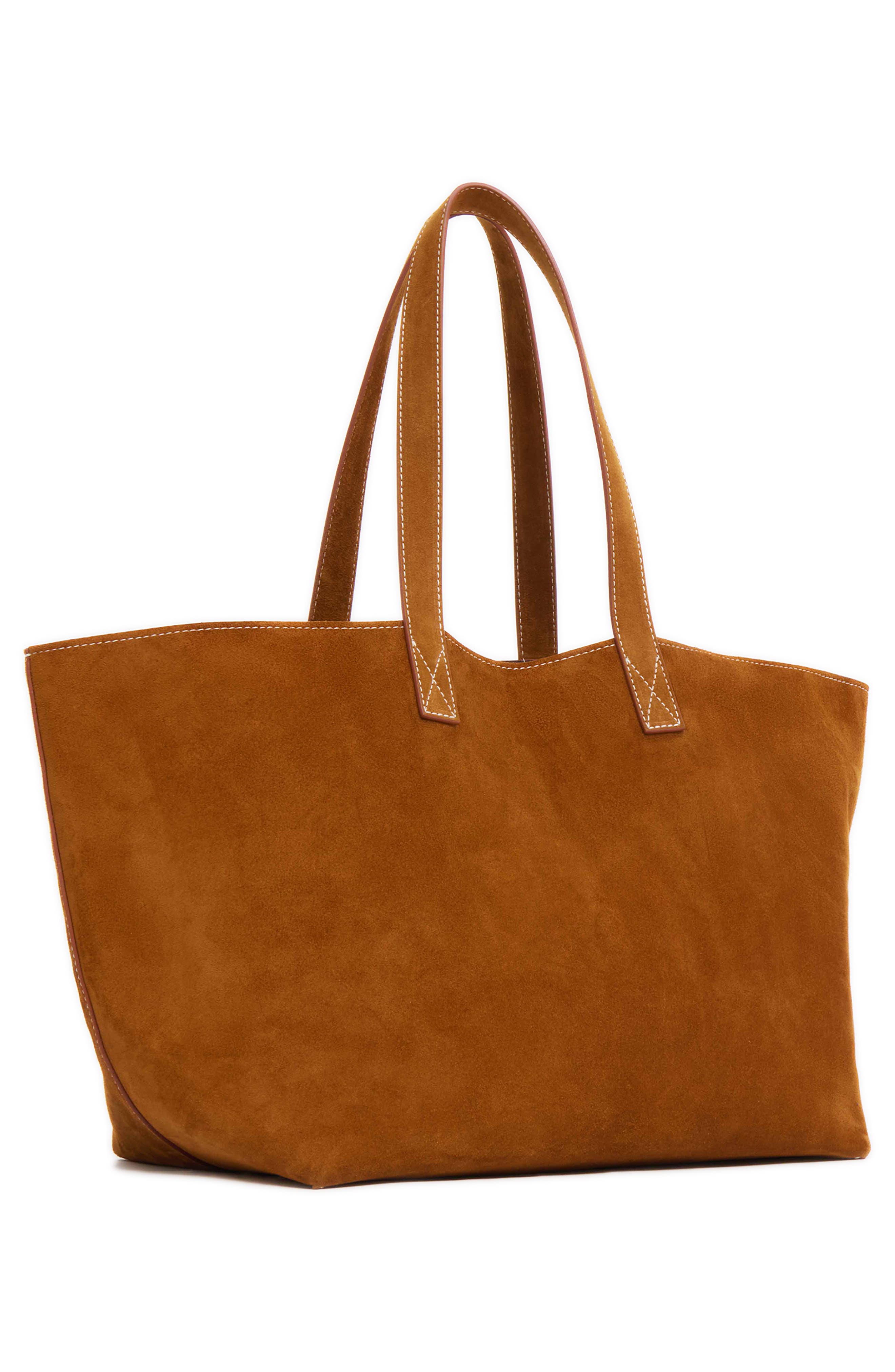 Mansur Gavriel Suede Tote, Alternate, color, Saddle