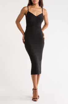 L'AGENCE Narissa Rhinestone Embellished Shirred Mesh Midi Dress