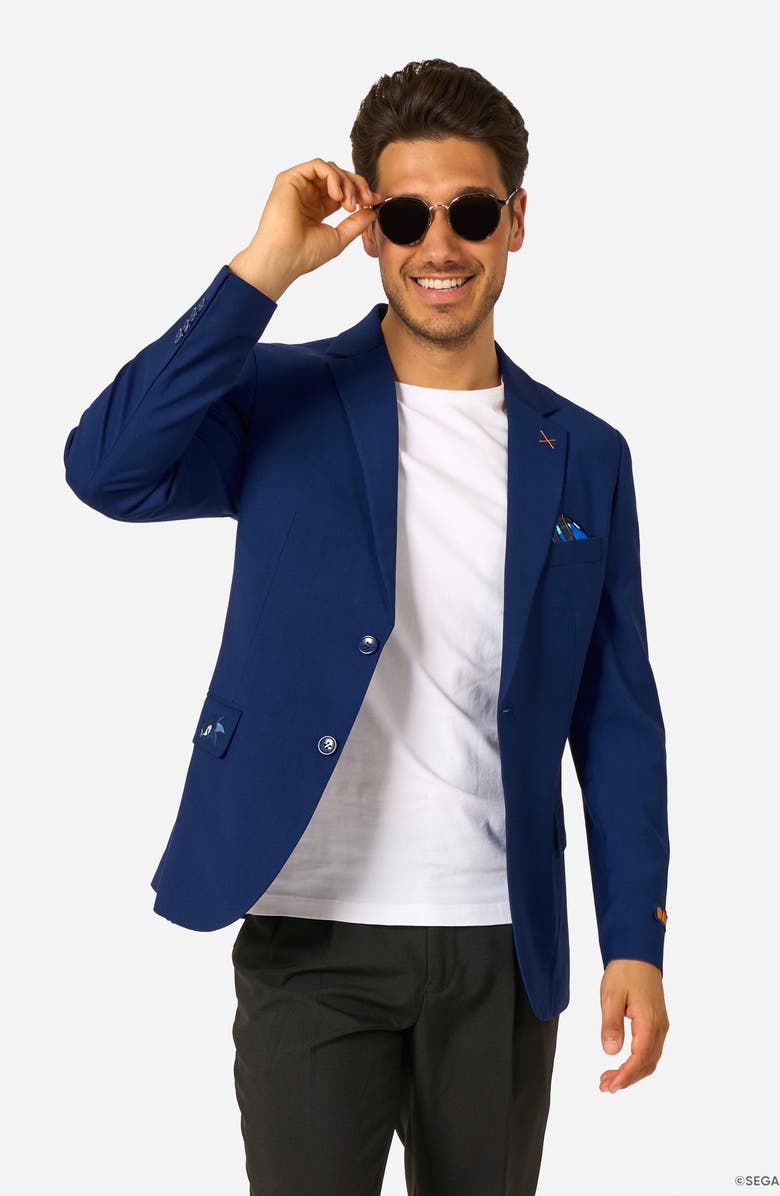 OppoSuits x Sonic the Hedgehog Daily Slim Fit Blue Sport Coat, Alternate, color, Blue