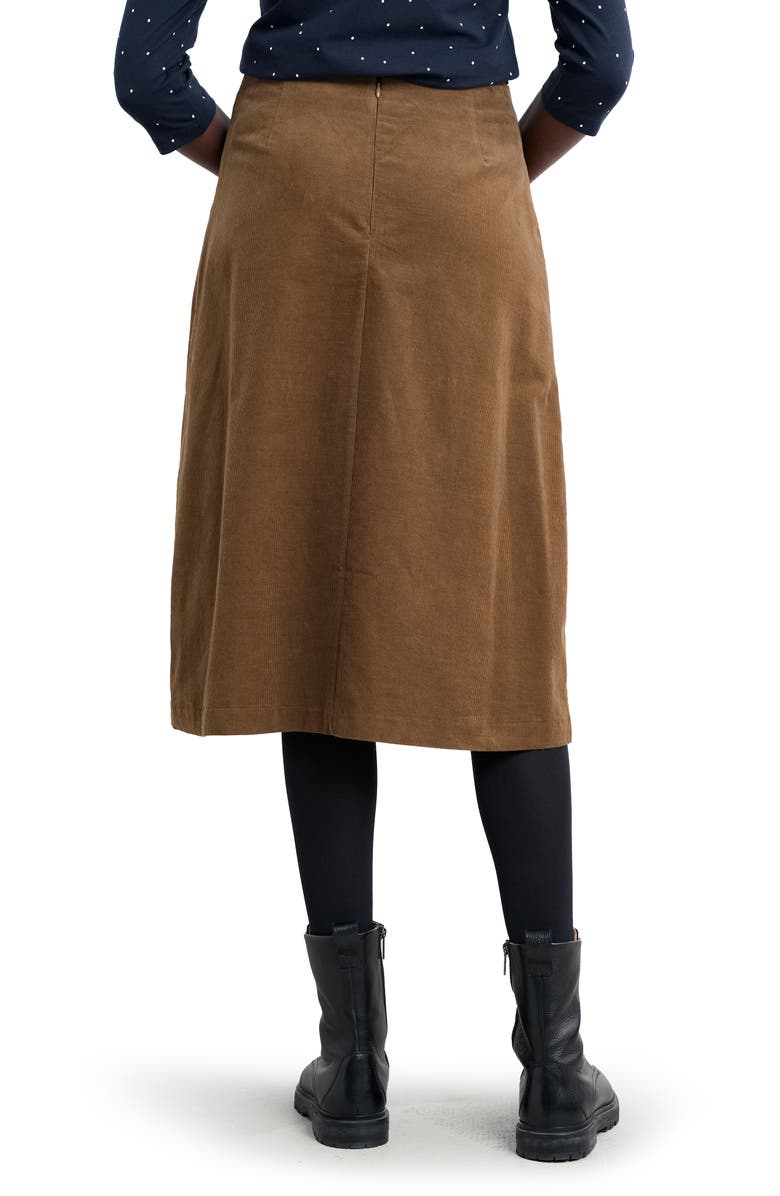 Seasalt Cornwall Forest View Organic Cotton Corduroy A-Line Skirt, Alternate, color, Gully