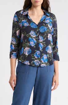 T Tahari Floral Button-Up Shirt