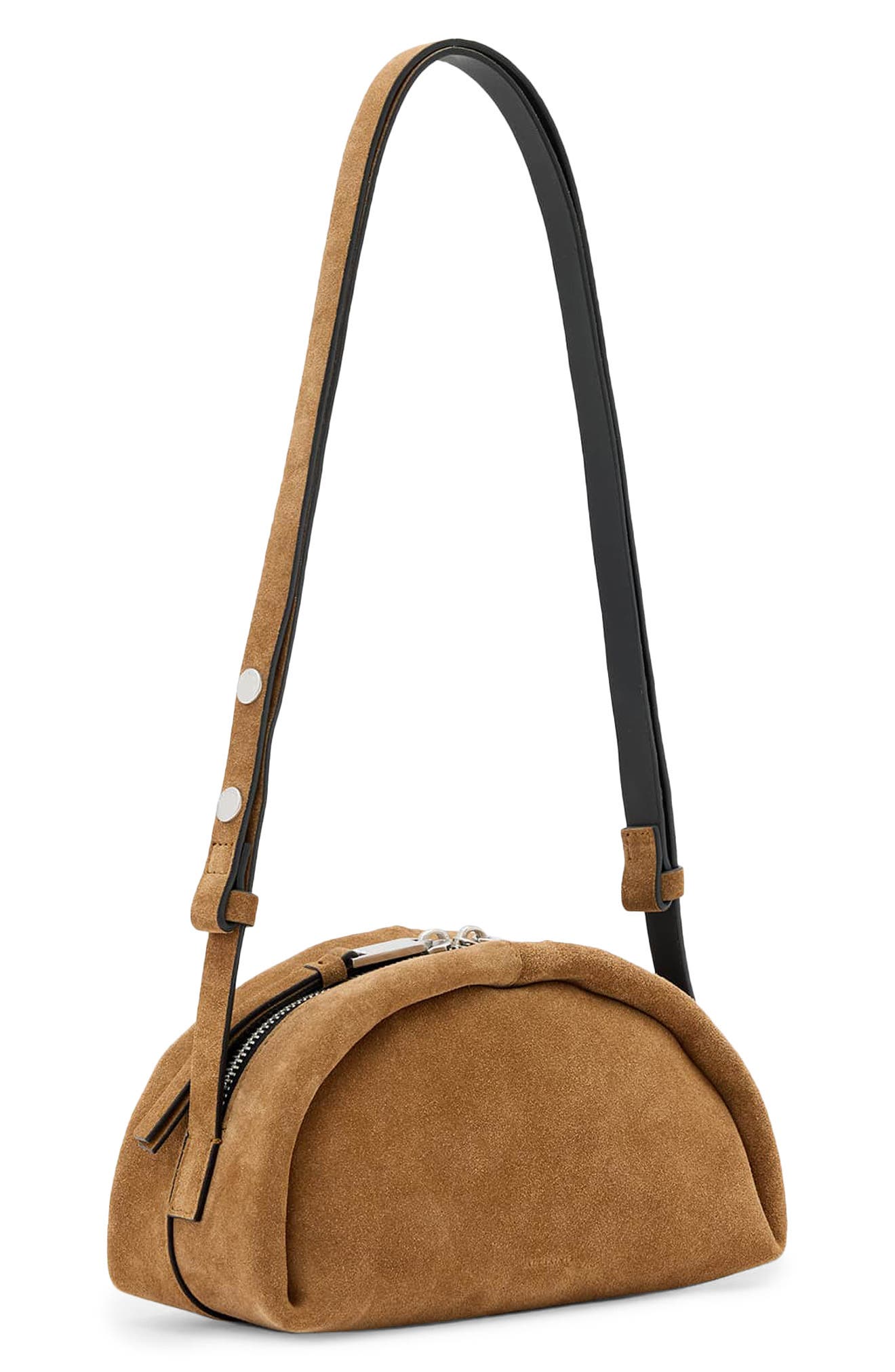 Rosalie Arc Suede Crossbody Bag, Alternate, color, WARM OLIVE BROWN