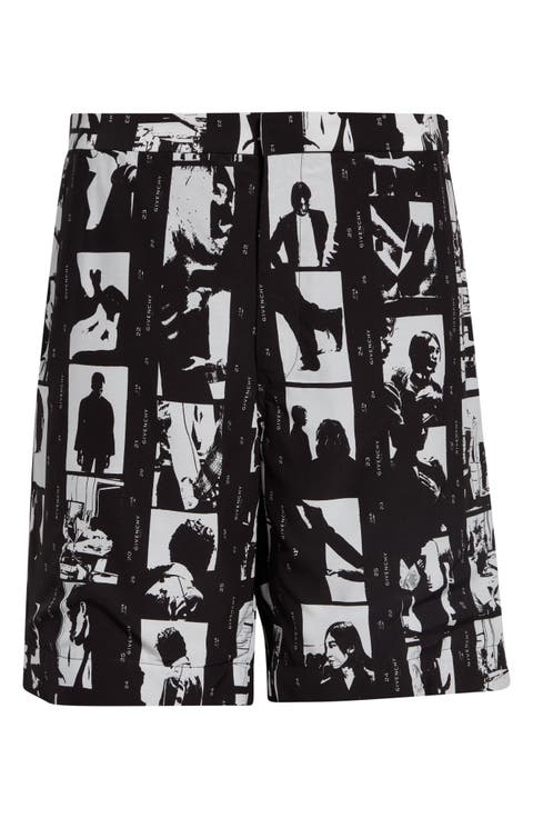Photographic Negative Print Formal Bermuda Shorts