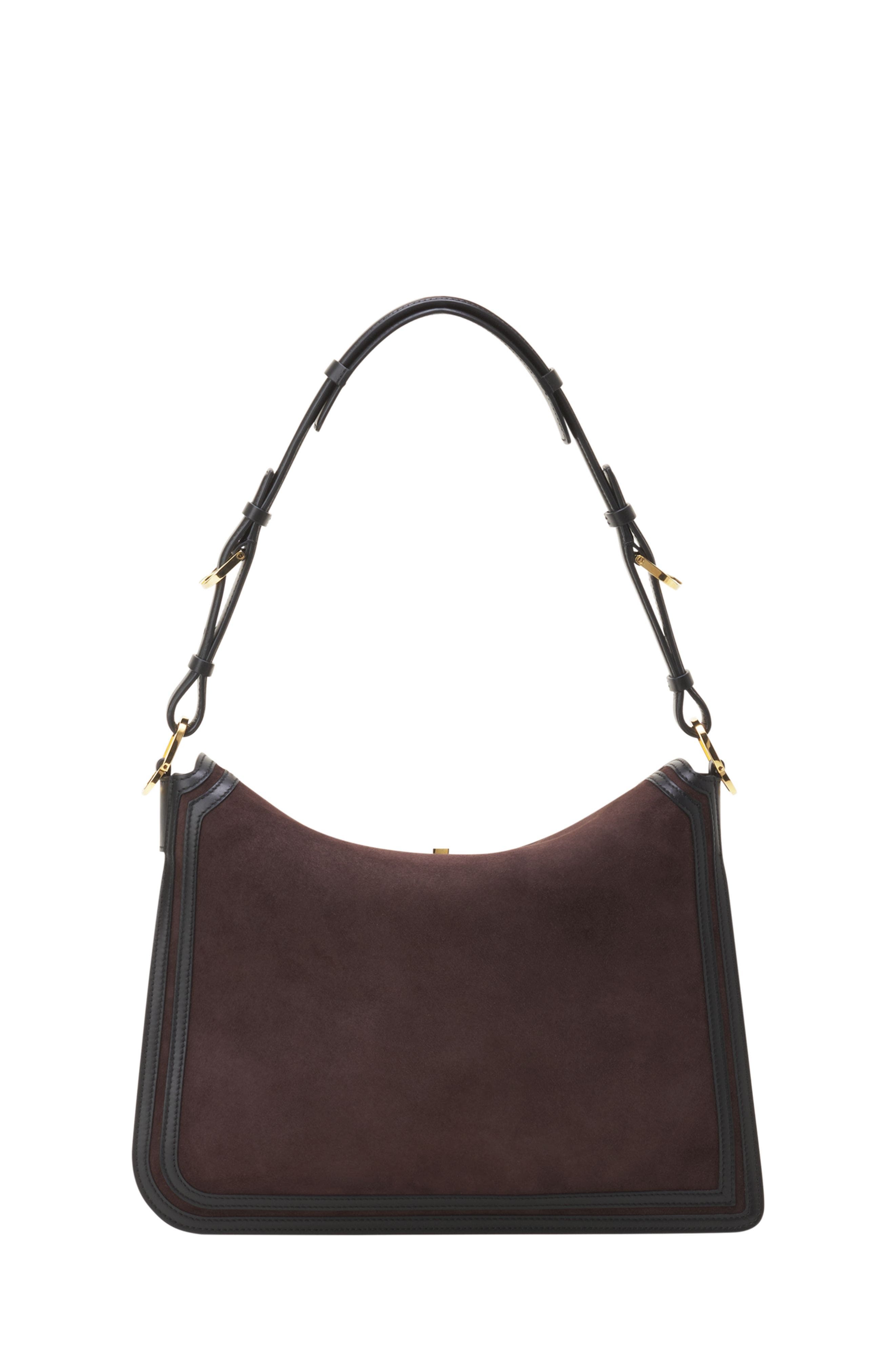 Lanvin Compagnon Asymmetrical Bag In Suede, Alternate, color, Dark Mocha