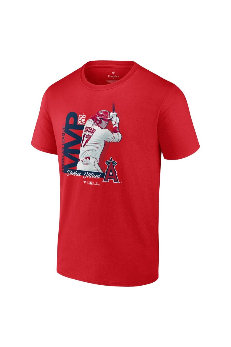 Men's Fanatics Branded Shohei Ohtani Red Los Angeles Angels 2021 AL MVP Big & Tall T-Shirt, Alternate, color, Red