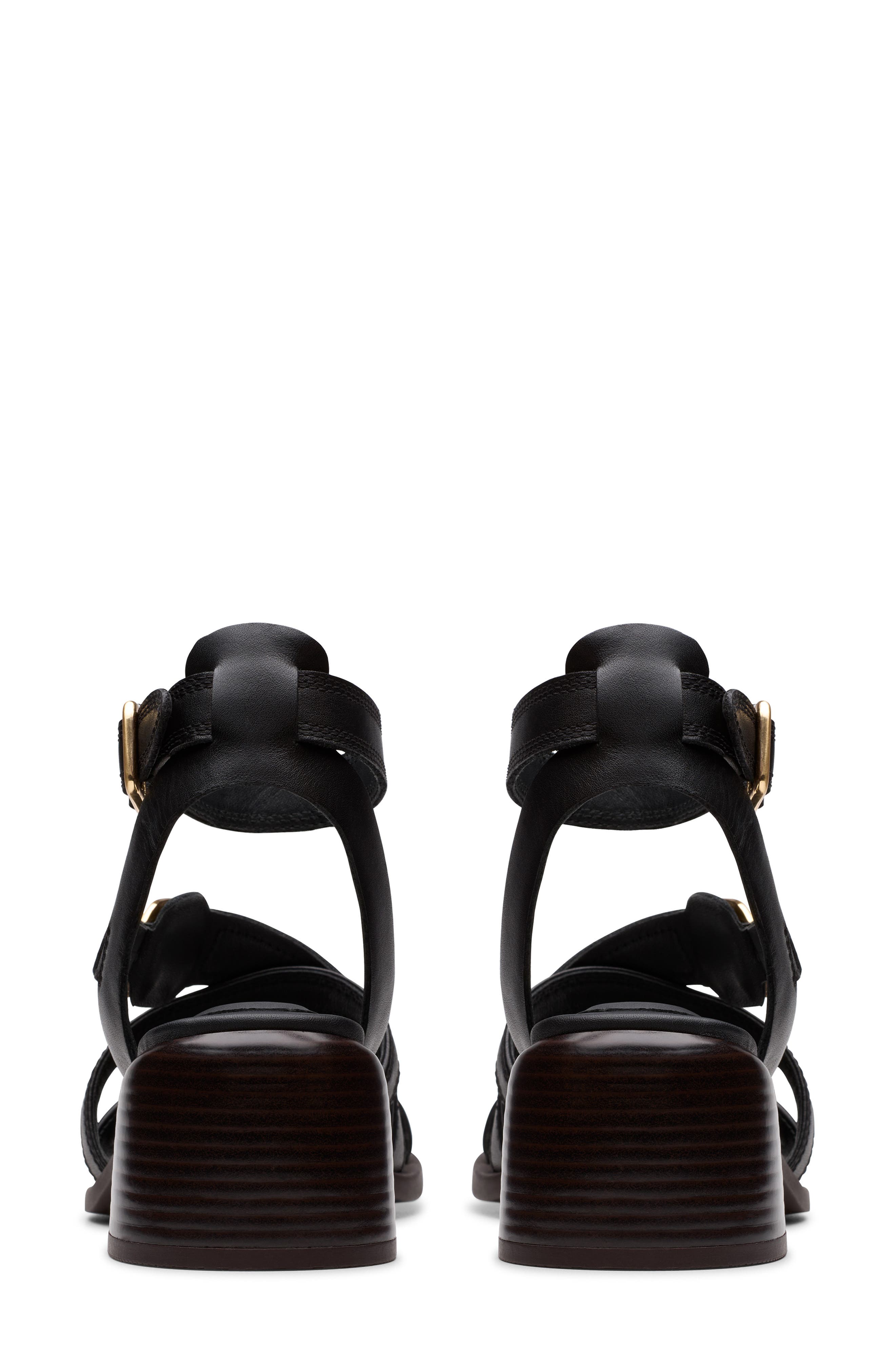 Clarks<sup>®</sup> Morwyn Block Heel Sandal, Alternate, color, Black Leather
