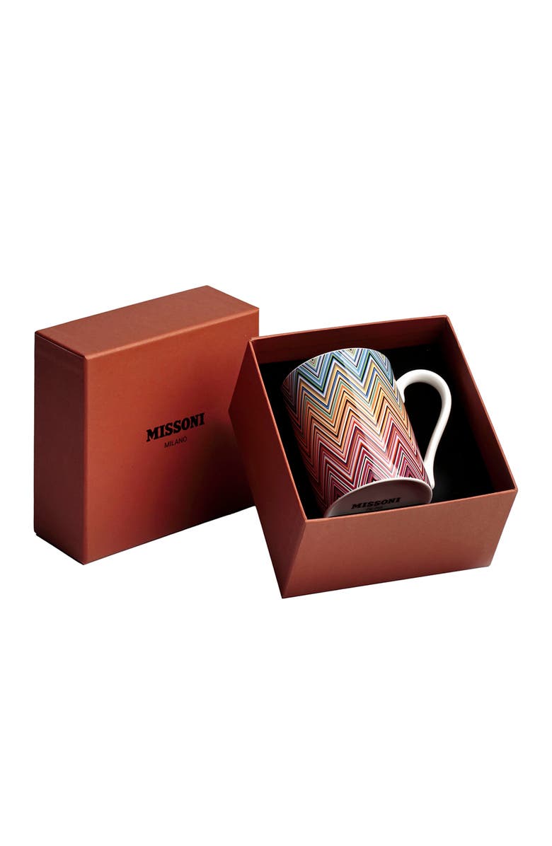 Missoni Home Tableware Mug Cup ZIG ZAG in Luxury Box Jarris 156 diam. 3", H 3.9", cap. 12.5 oz, Main, color, Multicolor