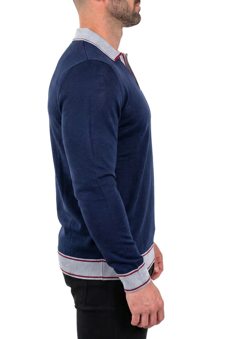 Quarter Zip Merino Wool Sweater, Alternate, color, BLUE