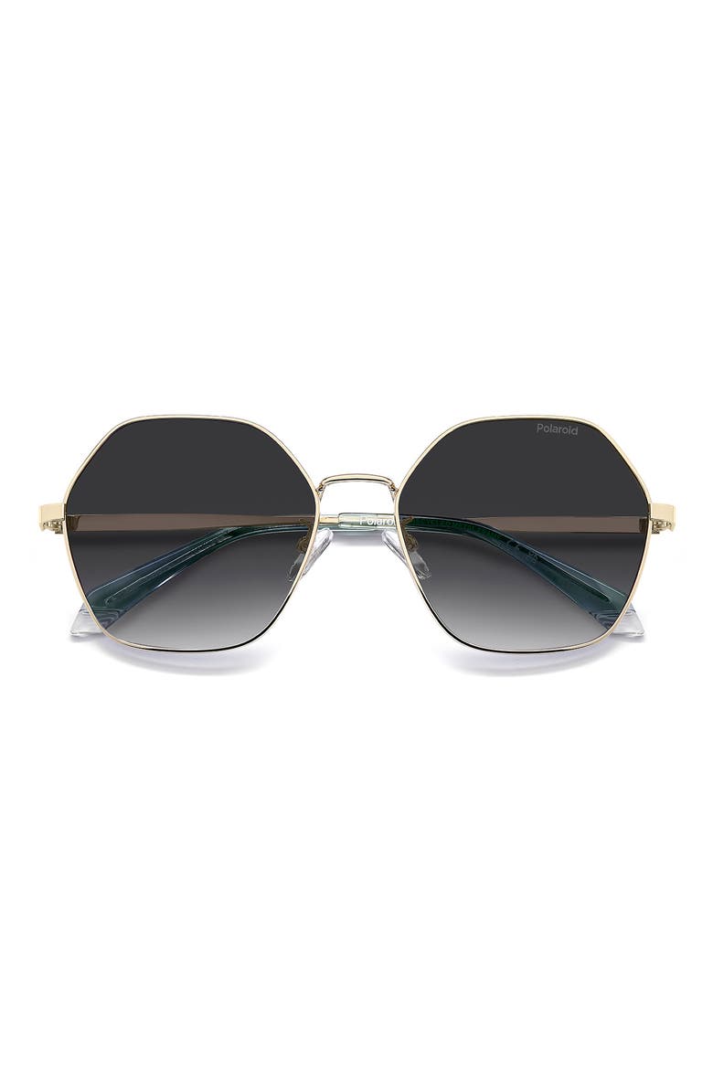 56mm Polarized Gradient Square Sunglasses, Alternate, color, GOLD/ GREY