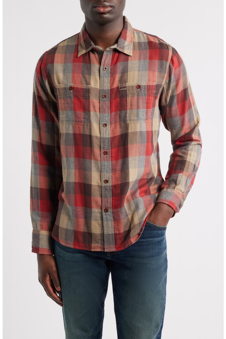Mason Plaid Button-Up Work Shirt, Main, color, CLAY MULTI