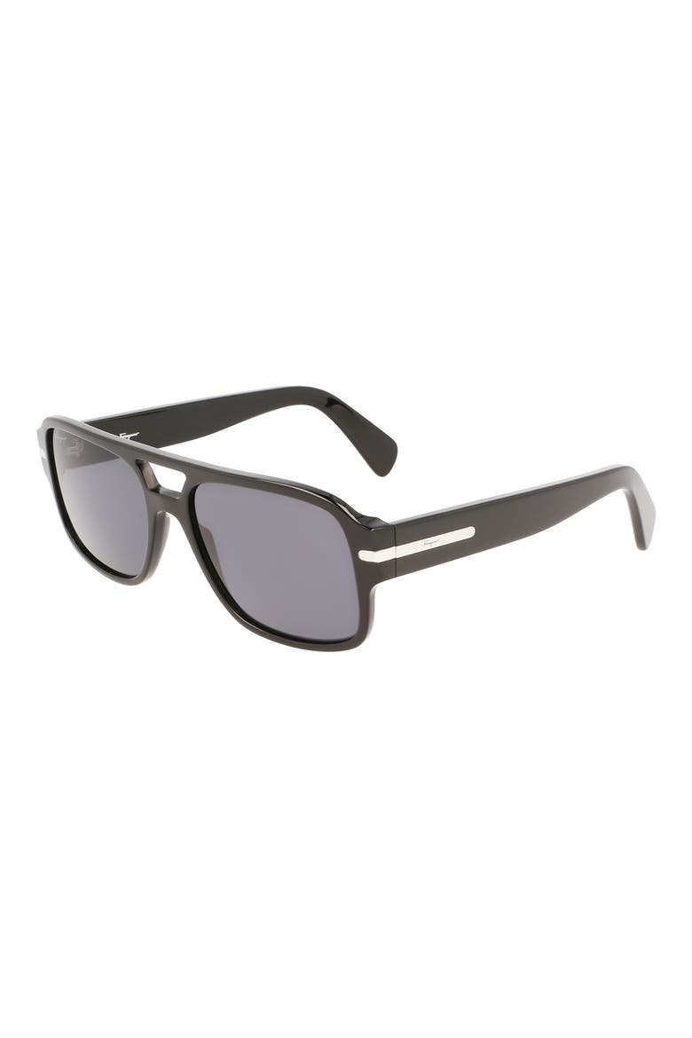 58mm Navigator Sunglasses, Alternate, color, BLACK