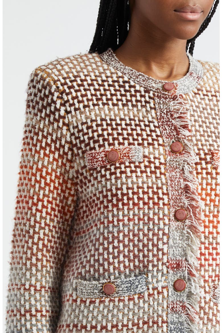 Sariyah Ombré Knit Jacket, Alternate, color, RED MULTI