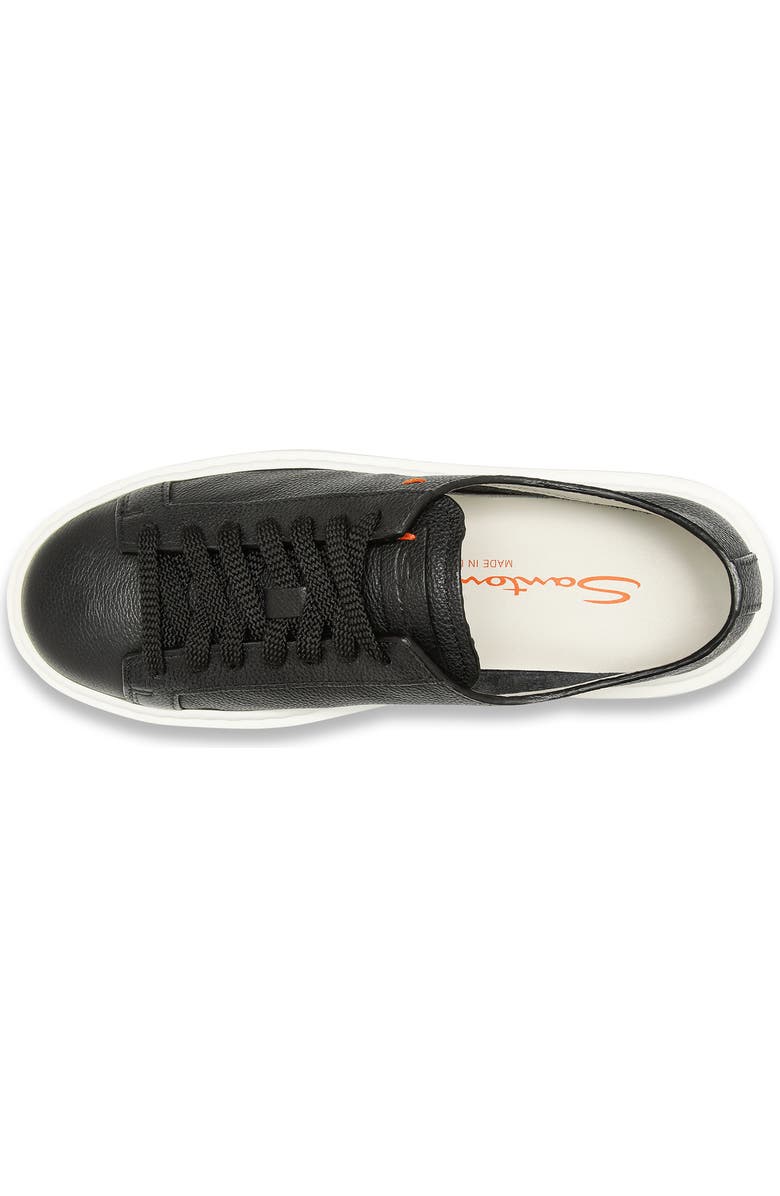 Santoni Tumbled Leather Sneaker, Alternate, color, Black