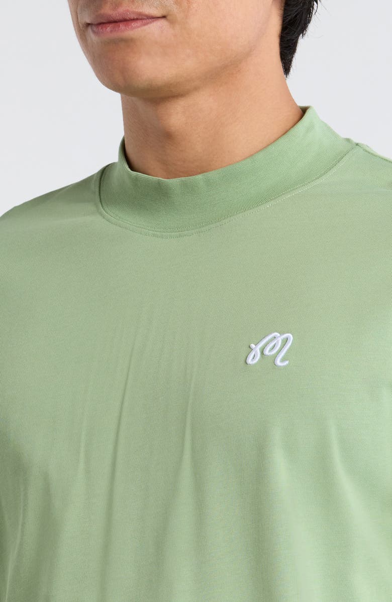 Malbon Golf Mare Mock Neck T-Shirt, Alternate, color, Seafoam Sage