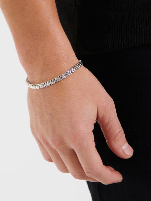 Devata Dragon Bone Oval Chain Bracelet In Silver