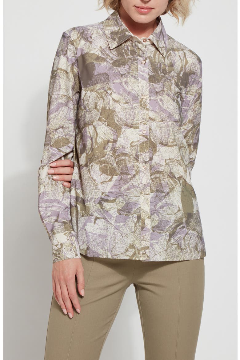 Connie Roll Tab Button Front Shirt, Alternate, color, LAYERED BLOOM