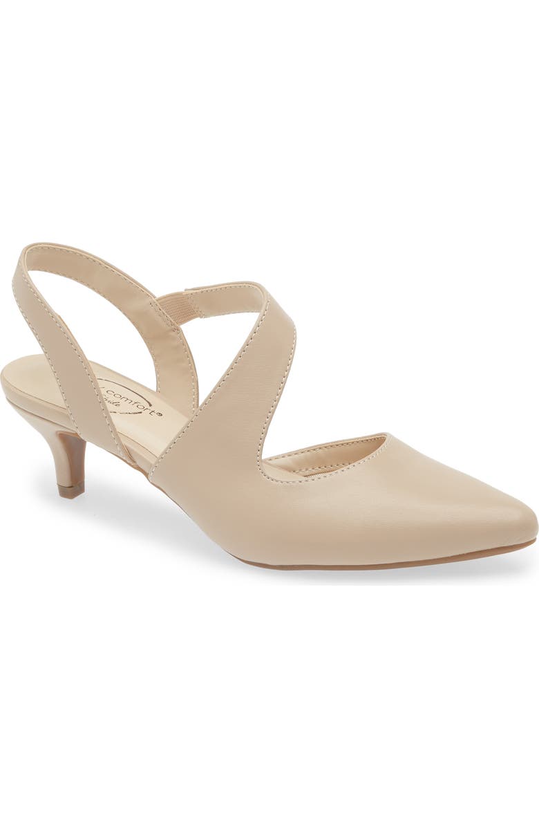LifeStride Magnetic Kitten Heel Slingback Pump, Main, color, Tender Taupe