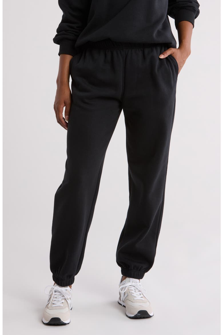 Fleece Sweatpants, Main, color, BLACK JET