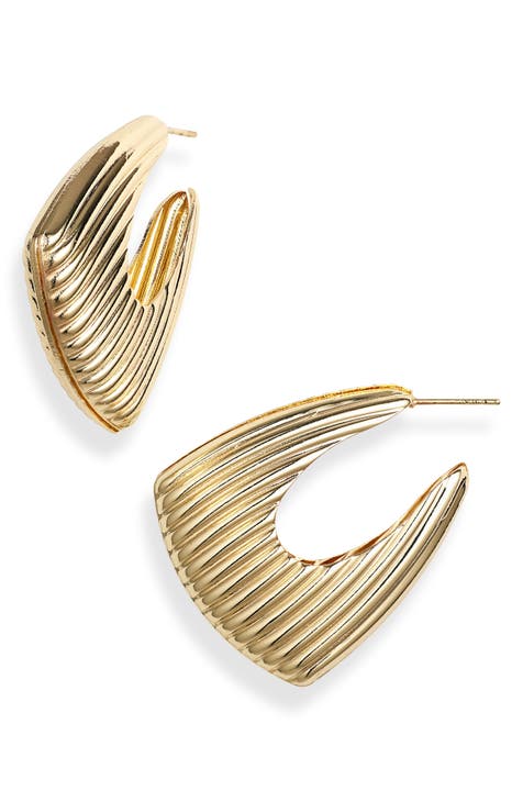 Textured Geometric Hoop Earrings