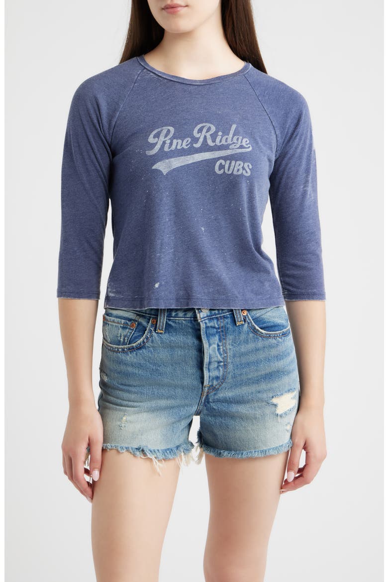 Pine Ridge Cubs Burnout Raglan Graphic T-Shirt, Main, color, WASHED INDIGO