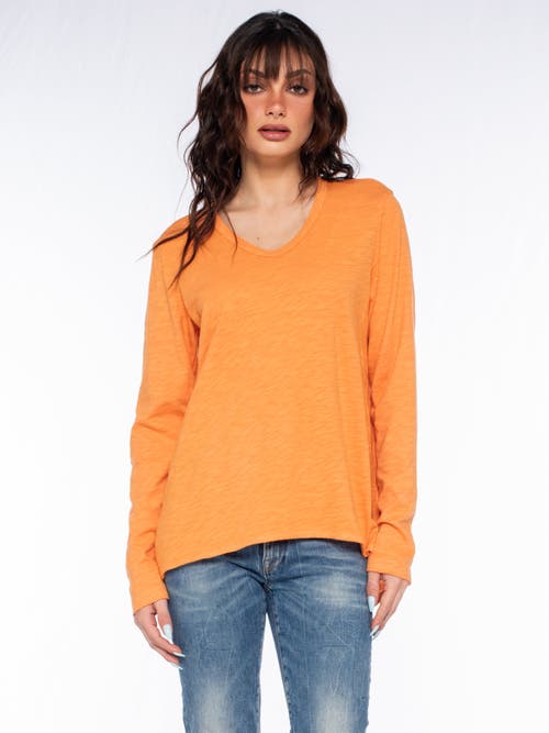 Wilt Clothing Long Sleeve Shrunken Boyfriend Top In Orange