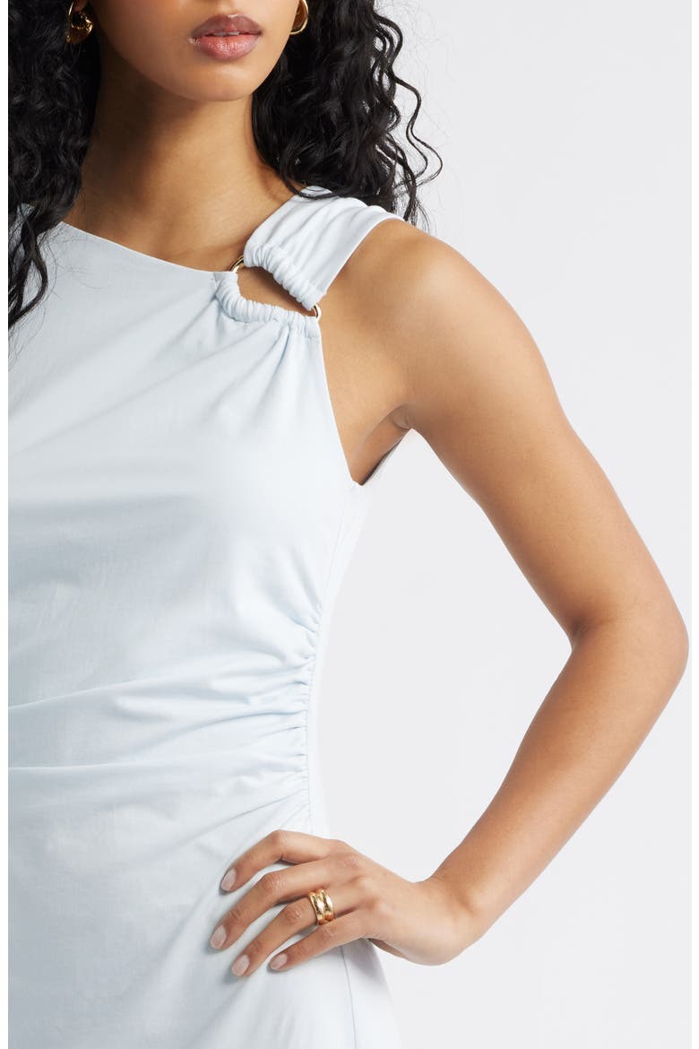 Asymmetric Neck Midi Dress, Alternate, color, BLUE BREEZE