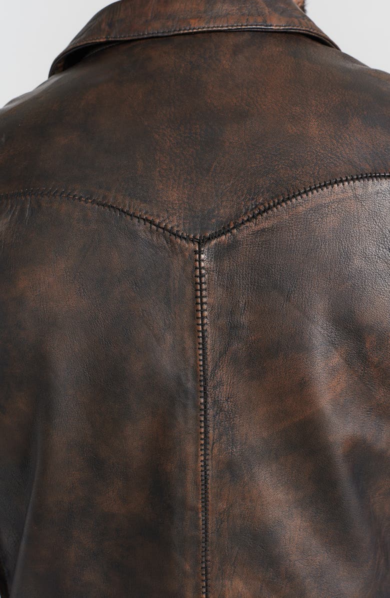 FLYNT Distressed Leather Blazer, Alternate, color, Antique Brown