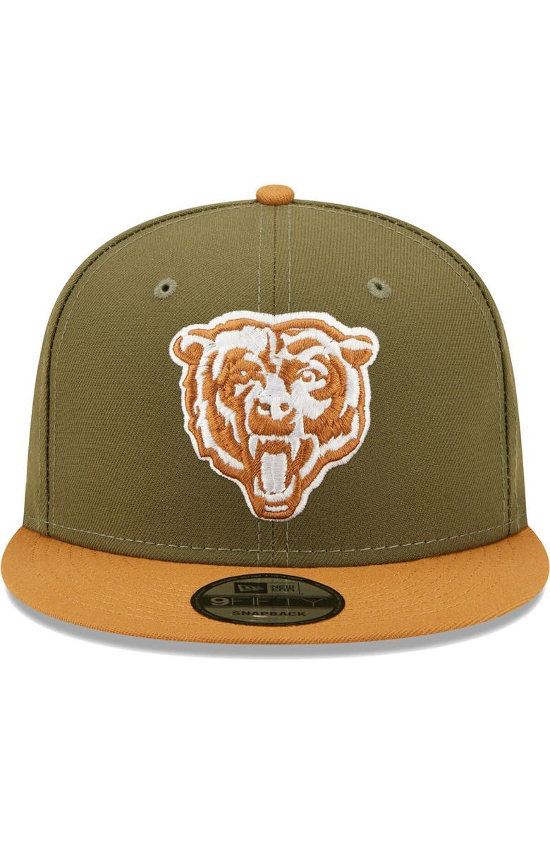 New Era Men's New Era Olive/Brown Chicago Bears Two-Tone Color Pack 9FIFTY Snapback Hat, Alternate, color,