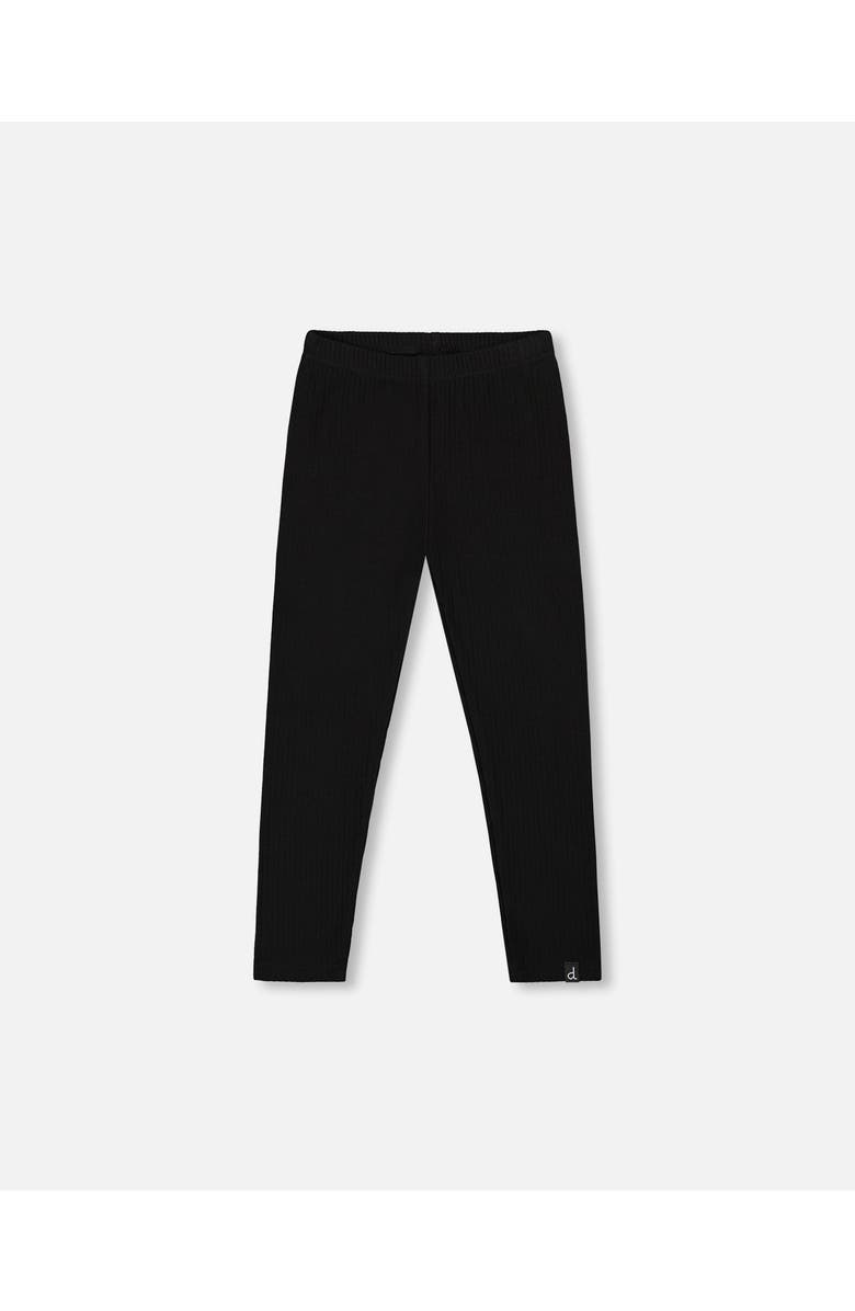 Deux par Deux Baby Girl's Ribbed Leggings Black, Main, color, Black