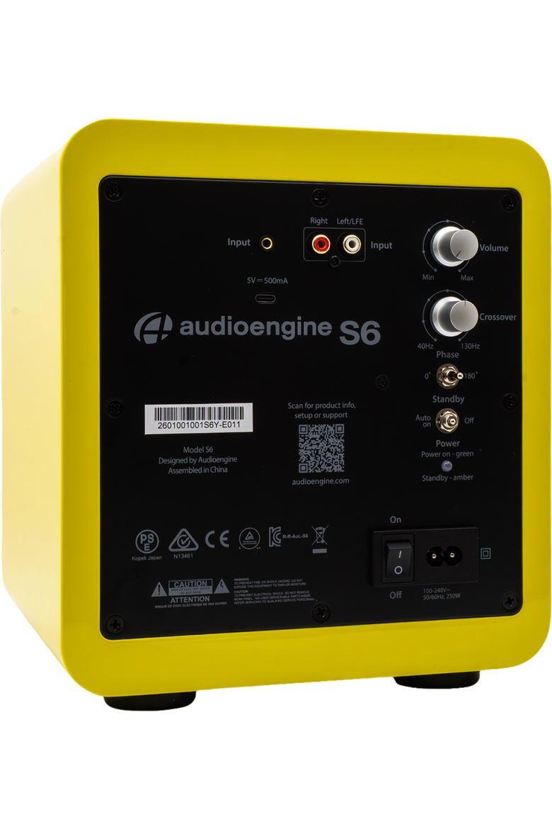 S6 Powered Subwoofer, Alternate, color, Limoncello Yello