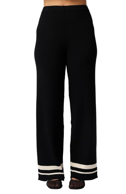 Lowell Stripe Wide Leg Rib Pants