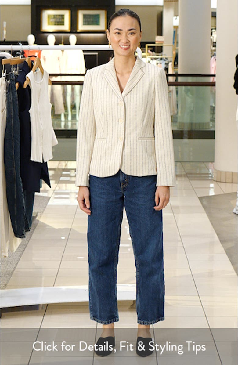 Stripe Single Breasted Blazer, sales video thumbnail