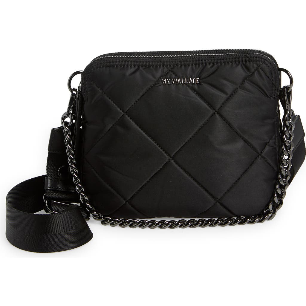 MZ Wallace Bowery Quilted Nylon Crossbody Bag in Black  product