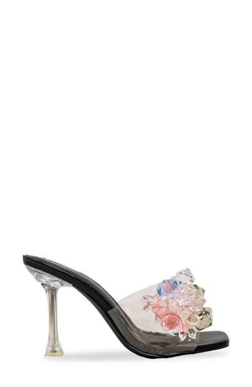 Chase & Chloe Chase And Chloe Beaded Cluster Clear Sandal