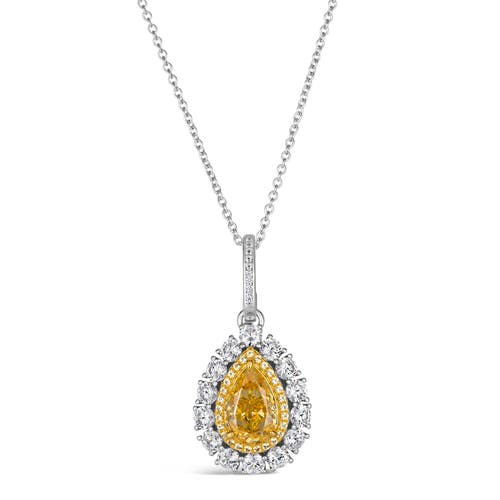 Anna Zuckerman Sunny Isles Crystalline Necklace 7tcw In Canary Yellow Crystalline