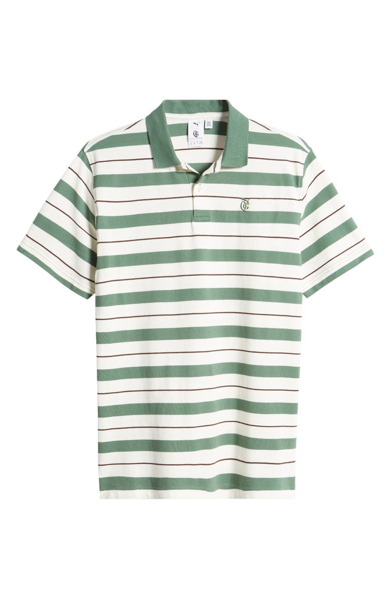 Quiet Golf x PUMA Sunday Stripe Cotton Golf Polo, Alternate, color,