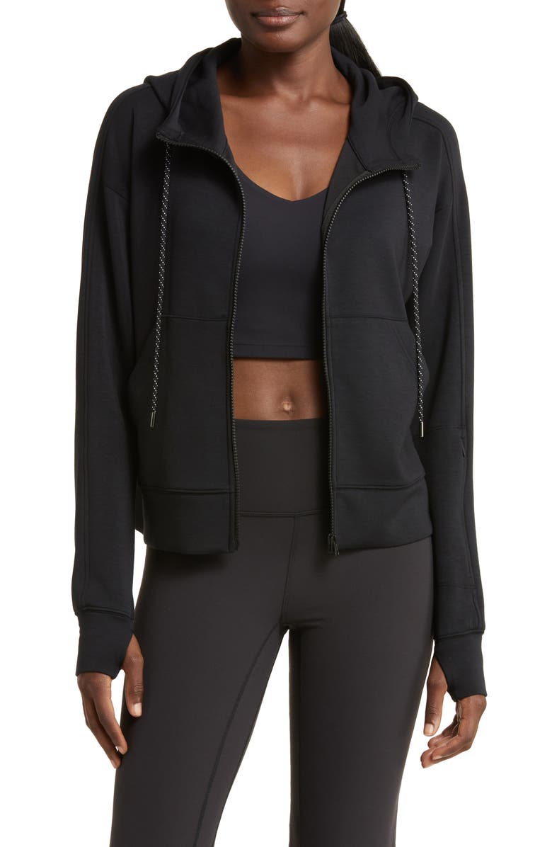 Zella Intention Boxy Modal Blend Zip-Up Hoodie, Main, color, 