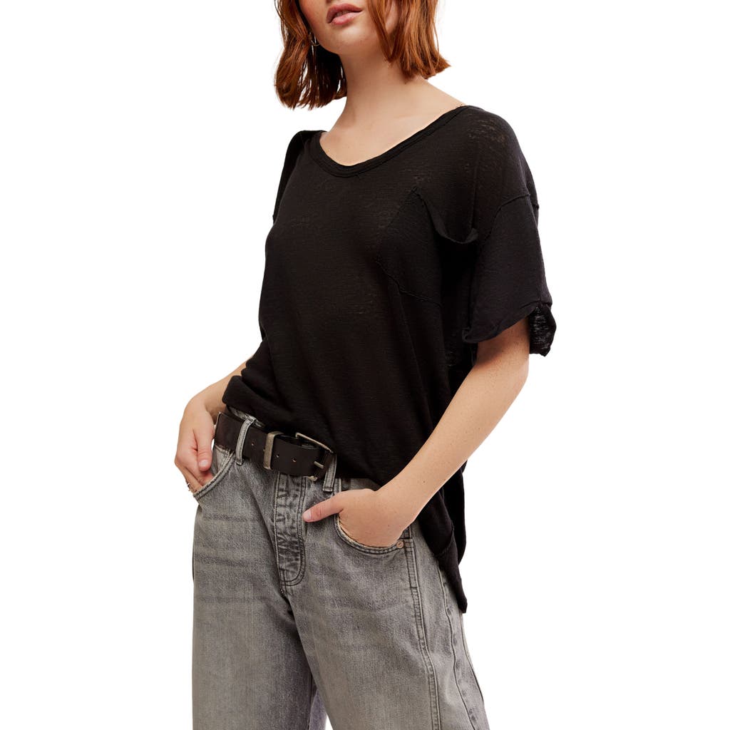 Free People All I Need Oversize Tee In Washed Black