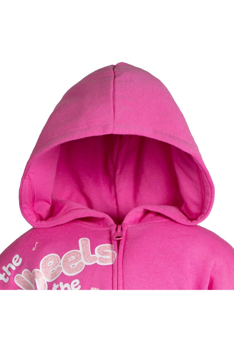 Girls' Fleece Zip-Up Hoodie, Alternate, color, JJ Pink