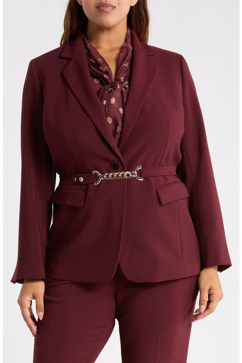 One-Button Notch Collar Blazer, Main, color, BAROLO